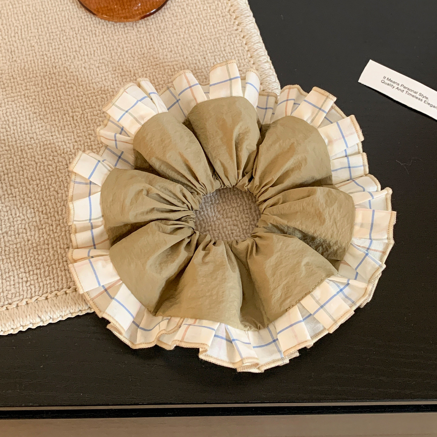 韩系复古卡其色格子大肠发圈女高级感超大号扎头发头绳学院风头饰,饰品/流行首饰/时尚饰品新,发饰,淘宝优惠券,粉丝福利购,淘宝优惠卷