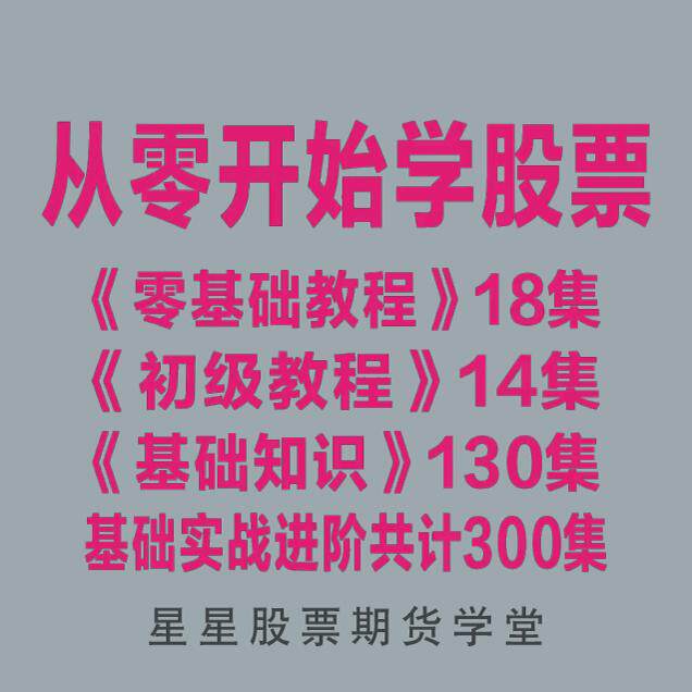从零开始学炒股小白炒股入门基础知识学习视频股票教程