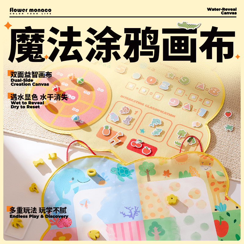 花芽儿童魔法涂鸦画布幼儿宝宝大号画毯反复无痕可擦写儿童创意