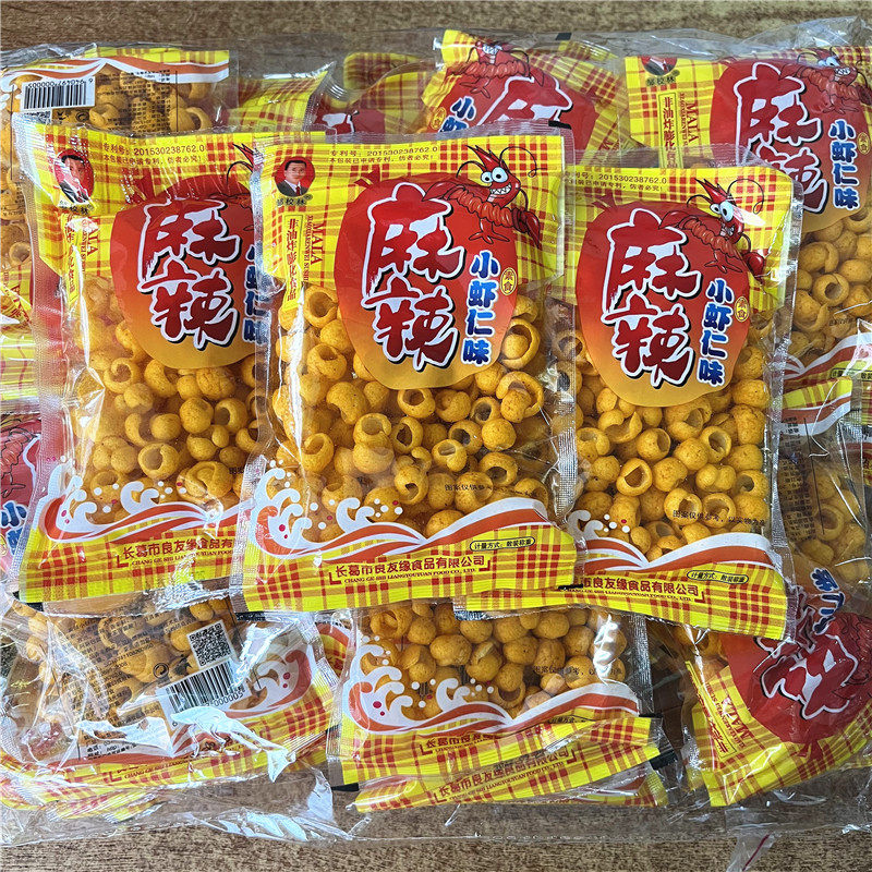 邹校林 麻辣小虾仁味辣条辣皮30包 怀旧零食麻辣非油炸膨化食品