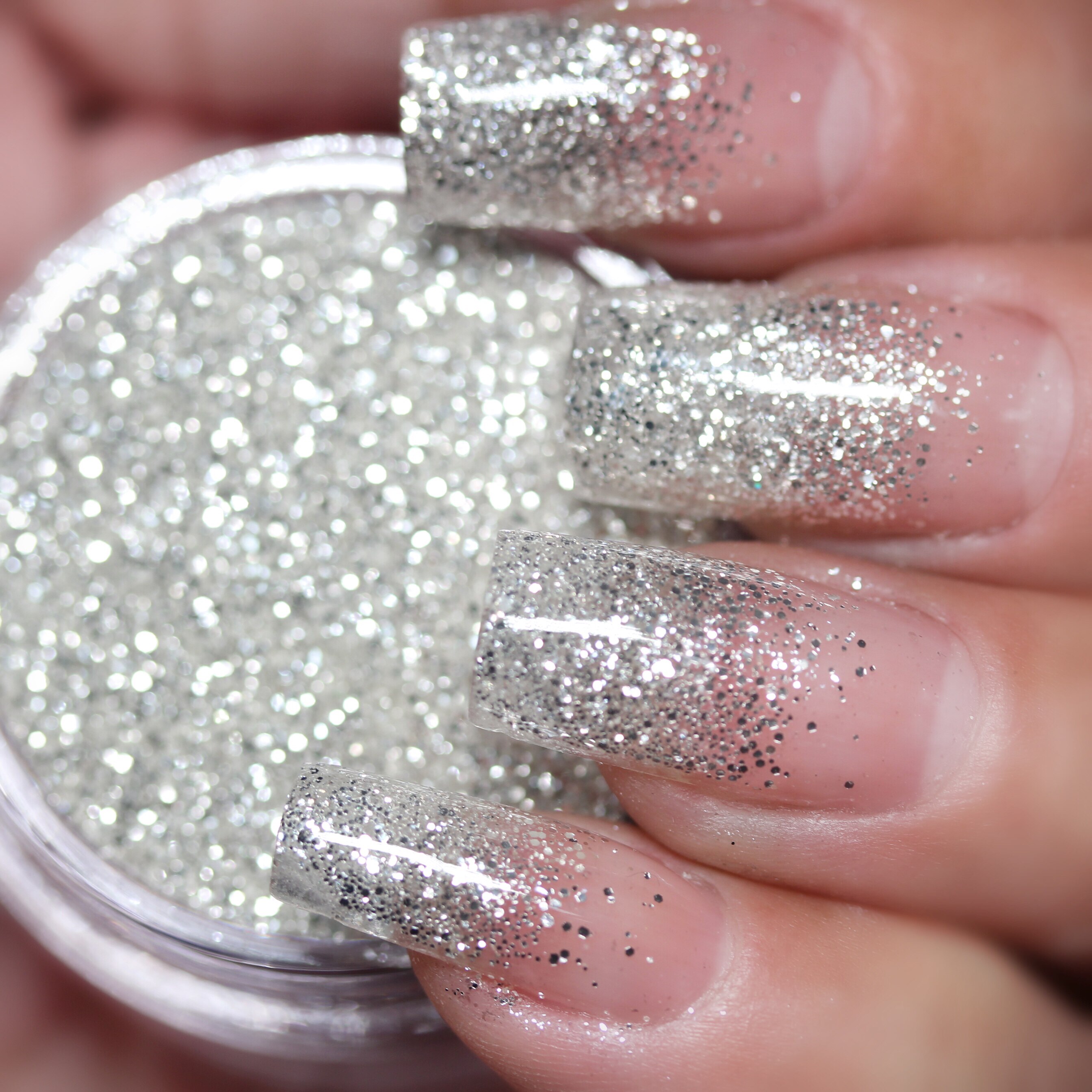 进口美甲闪粉亮片大小混碎钻粉美甲钻石闪粉美甲饰品美甲亮片银色