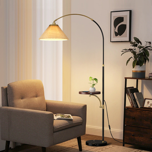 钓鱼灯落地灯客厅卧室沙发旁边茶几美式复古中古轻奢氛围摆件台灯