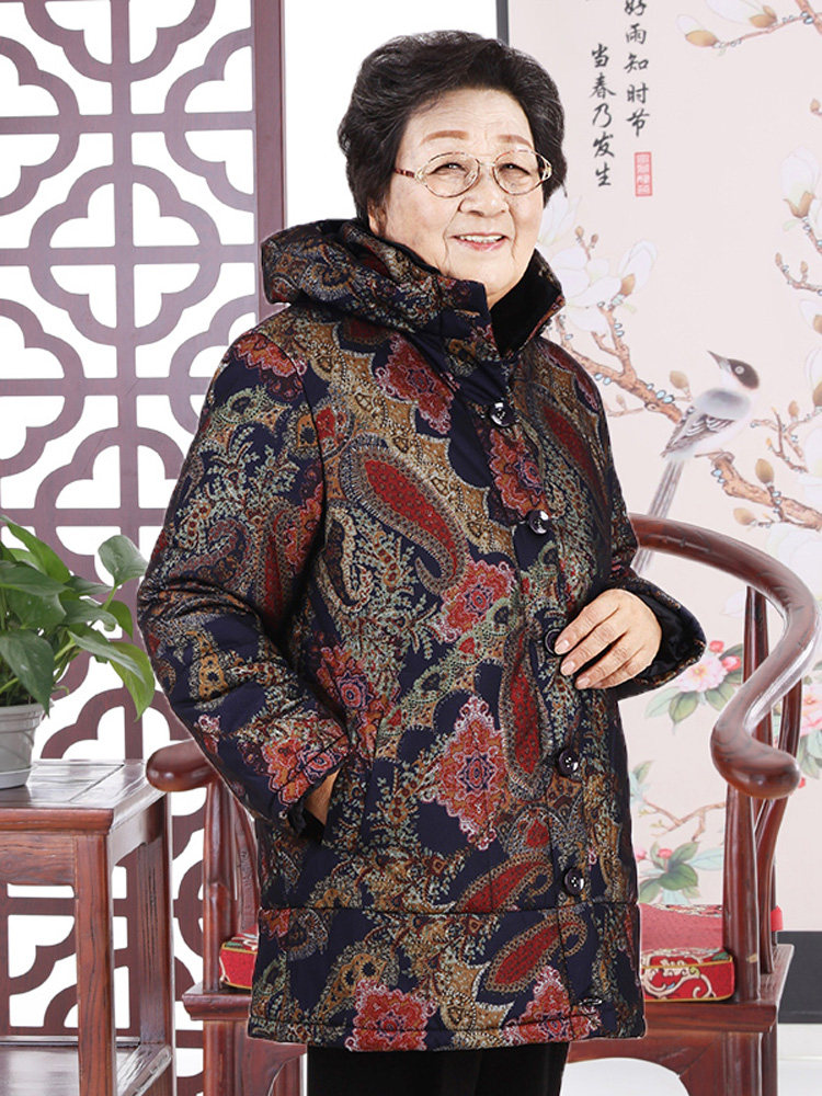 神采夫人老年女装奶奶加厚棉衣