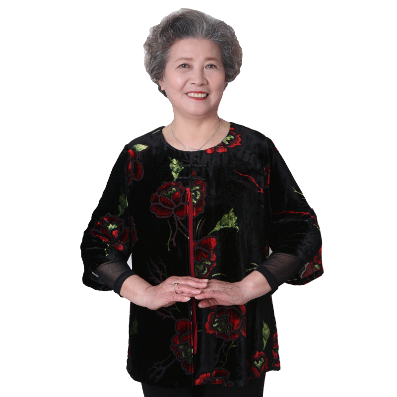神采夫人女装妈妈假两件套丅恤衫