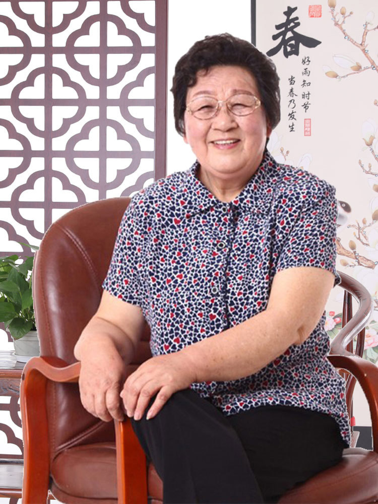 神采夫人妈妈奶奶夏装桑蚕丝衬衣