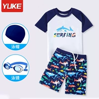 Акула, комплект, купальник, водонепроницаемая плавательная шапочка, 3 предмета