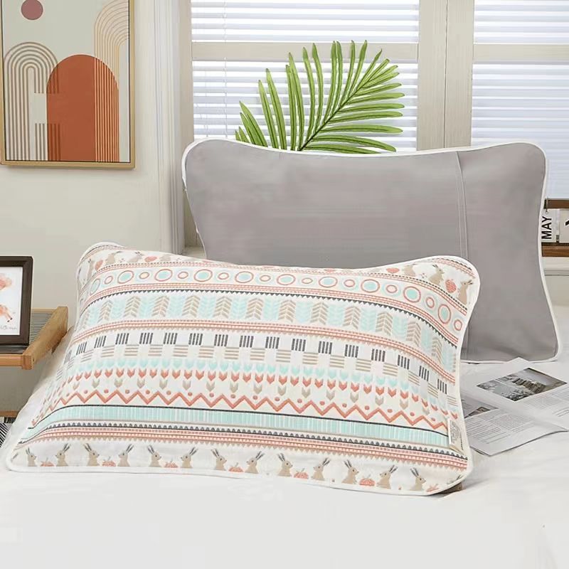 40 60全棉六层纱布枕套A类母婴级婴幼儿儿童枕套一对