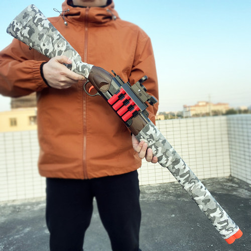 手动折叠上膛双管S686抛壳软弹喷子霰弹枪模型来福散弹男孩玩具枪