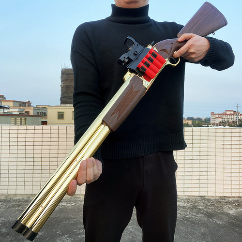 手动折叠上膛双管S686散弹喷子抛壳软弹抢儿童男孩霰弹来福玩具枪