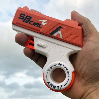 新款潮流男孩解压手指环可旋转软弹发射器迷你袖珍小枪儿童玩具枪