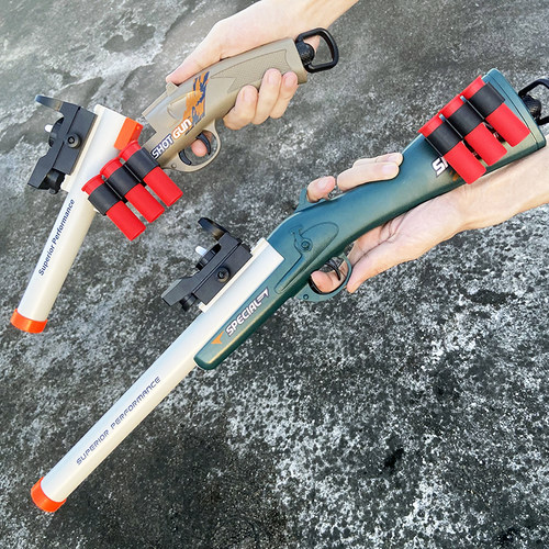 手动拉栓一键抛壳S686软弹玩具枪可发射器喷子儿童男孩散弹枪礼物