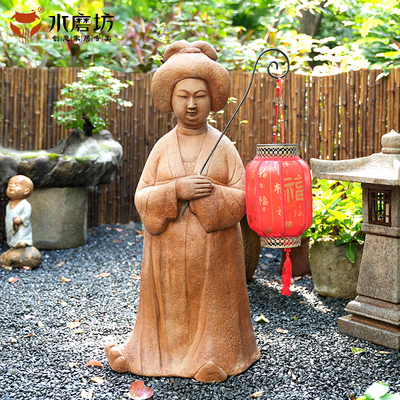 水磨坊户外庭院唐宫唐朝仕女摆件花园太阳能灯民宿院子布置景观灯