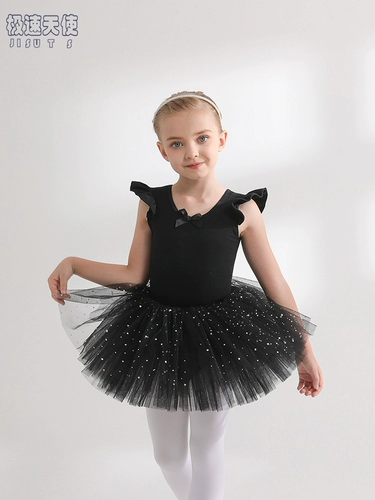 Детская летняя черная хлопковая спортивная одежда, блестки для ногтей для раннего возраста