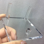 亚克力方形三柱矿标底座摆件展示架以南 小巷矿物周边