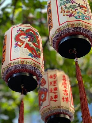 新年中国风绸布民俗灯笼户外防水