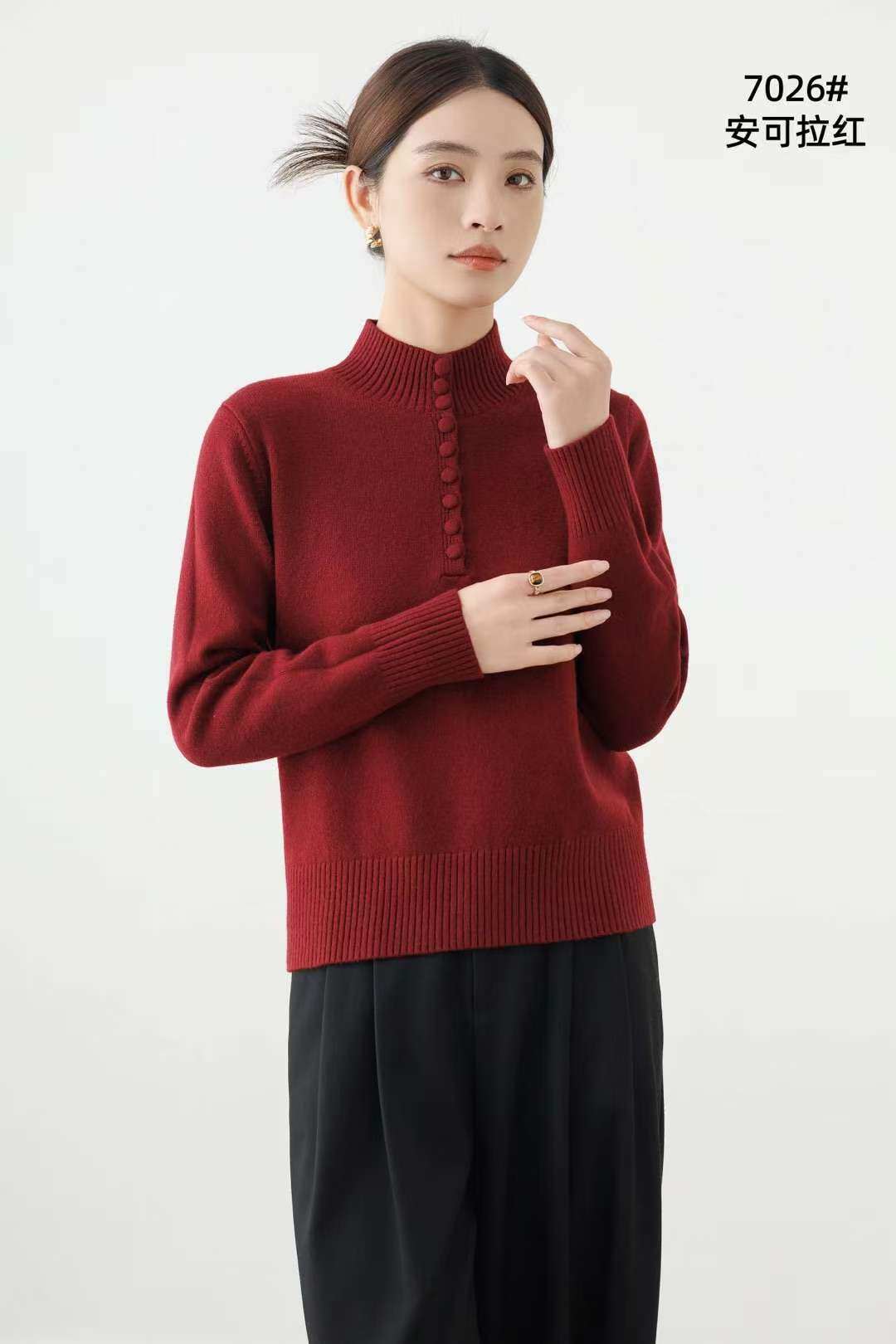 2025冬季新款韩版宽松显瘦半高领套头毛衣女百搭针织衫上衣潮