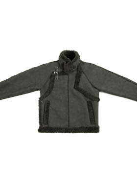 『灰熊』皮毛一体冬季蒙元素马宽松型抗皱夹克宽松水洗加绒外套