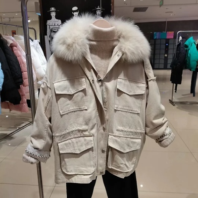 欧五加5+正品专柜2690皮草派克外套兔子狐狸毛皮毛领内胆加厚可拆