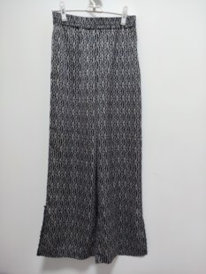 知恩GCCG正品高腰垂感条纹阔腿裤松紧显瘦休闲裤春百搭长裤子6112