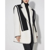 欧家正品 气质 外套设计感秋冬呢子明星同款 绵羊毛中长款 大衣女西装