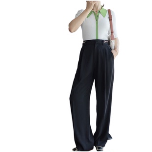 知恩GCCG正品新款女显瘦通勤长裤子西裤休闲宽松典雅黑高级感1017