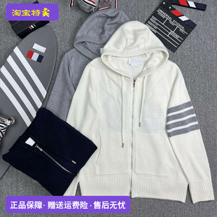 官方正品 后背针织玫瑰花 汤姆TB布朗潮奢连帽外套女款 四条杠长袖