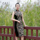 宴会礼服裙115 棉旗袍新品 女装 中国风印花妈妈短袖 木真了复古修身