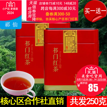 买1送1祁门红茶特级2024新茶叶经典单芽正宗高端品质手工茶果蜜香