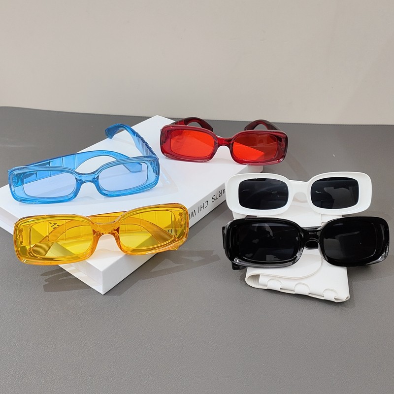 新款时尚潮牌男女墨镜个性小框糖果色网红同款太阳眼镜蹦迪凹造型