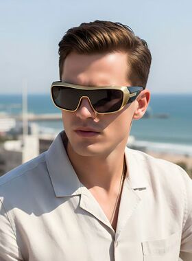 欧美大框连体防紫外线墨镜男