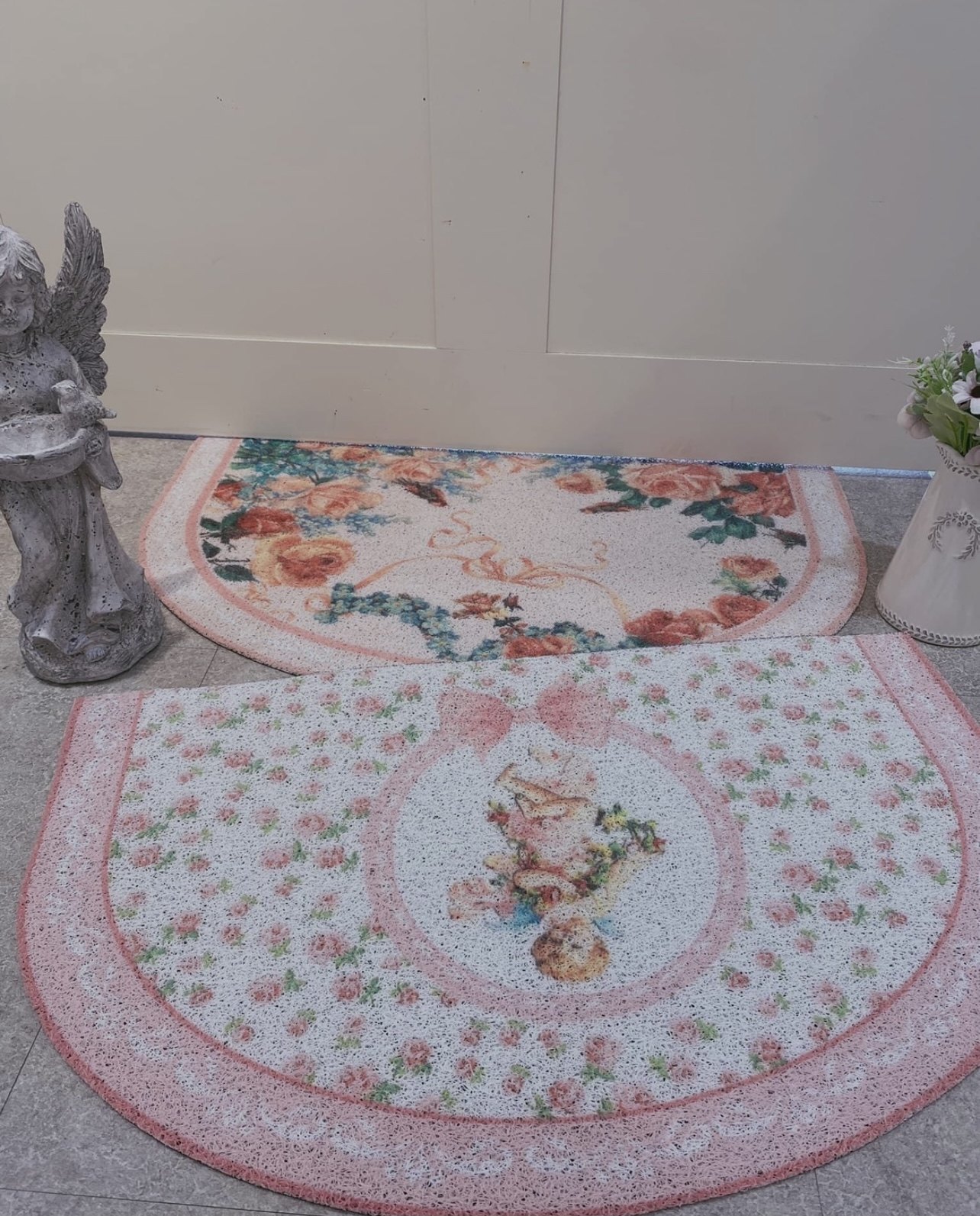 地垫可爱玫瑰蝴蝶结丝圈除尘