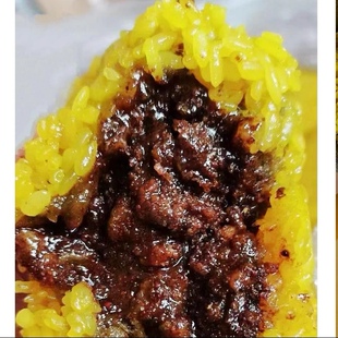 云南德宏傣味小吃染饭黄花糯米饭团黄花粑粑苏子糖心真空袋装