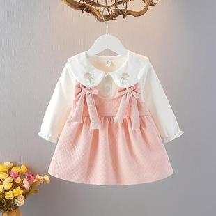 女宝宝连衣裙0-1岁2秋装女童小女孩衣服45个月秋天婴幼儿公主裙子