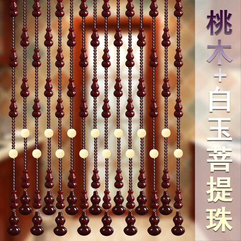 桃木葫芦水晶珠帘卧室隔断