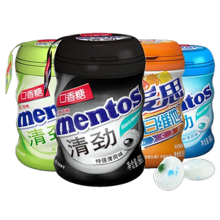 曼妥思清劲无糖口香糖大瓶装6瓶装强劲清新口气清凉薄荷糖果桶装