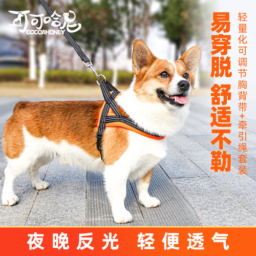狗胸背带牵引绳可可哈尼