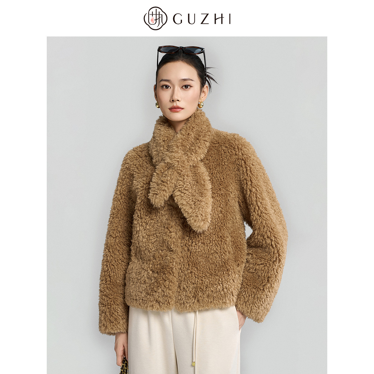 固执冬季新款法式风围巾长袖颗粒绒短外套女上装,女装/女士精品,短外套,淘宝优惠券,粉丝福利购,淘宝优惠卷