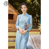 修身 固执秋季 立领蕾丝长袖 中式 改良中长旗袍32833QP08383 新款
