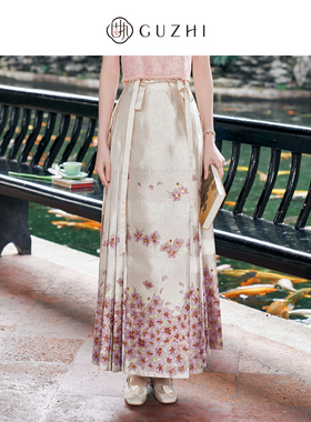 固执夏季新款中国风一片式提花半裙马面裙80042BQ09363