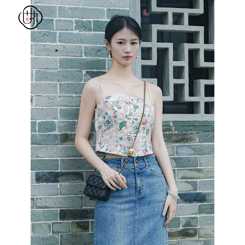固执提花中国风小吊带背心