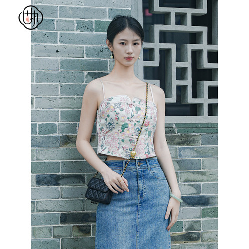 固执提花中国风小吊带背心