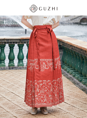 固执夏季新款中国风提花一片式长款改良马面裙20042BQ09348