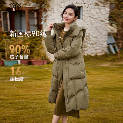 固执冬季新款复古高领防风连帽长袖羽绒服厚外套43134YR08724