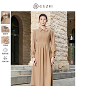 固执秋季 中长连衣裙90233LQ08511 长袖 新款 学院风娃娃领泡泡袖