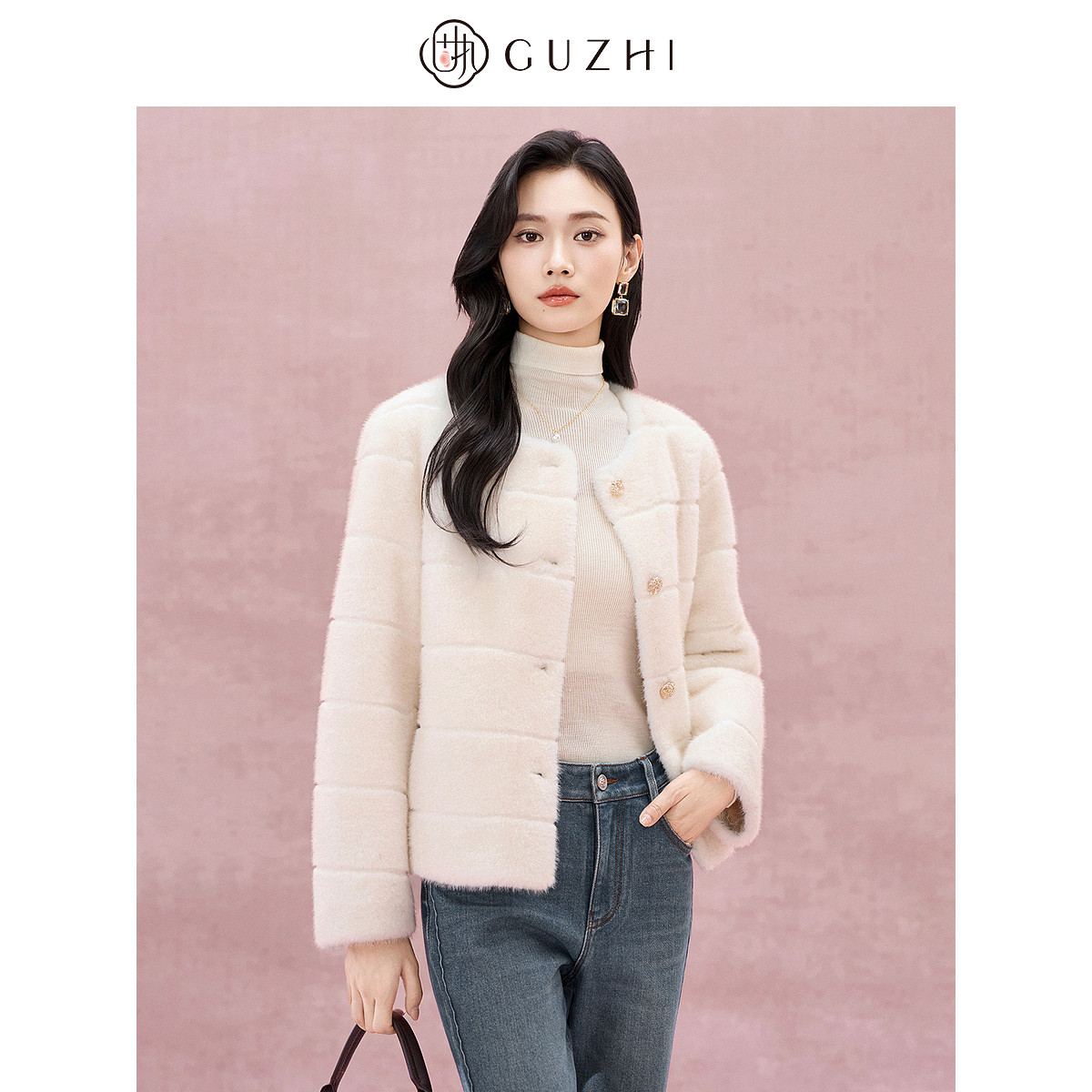 固执2025秋冬新款法式优雅圆领长袖短款皮草外套女上装,女装/女士精品,皮草,淘宝优惠券,粉丝福利购,淘宝优惠卷