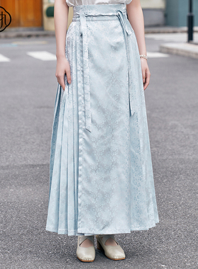 固执秋冬新款新中式国风高腰绑带一片式长款马面裙30042BQ09349