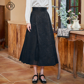 固执秋季 改良马面半身裙00033BQ08491 提花百褶长款 新款 新中式