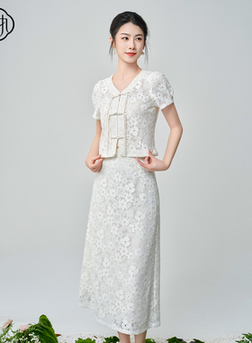 固执夏季新款复古气质高腰蕾丝中长款a字半身裙10842BQ08981