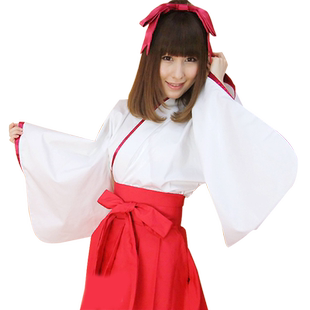 猫老师二次元cosplay日本和服动漫表演服打歌服改良振袖巫女服