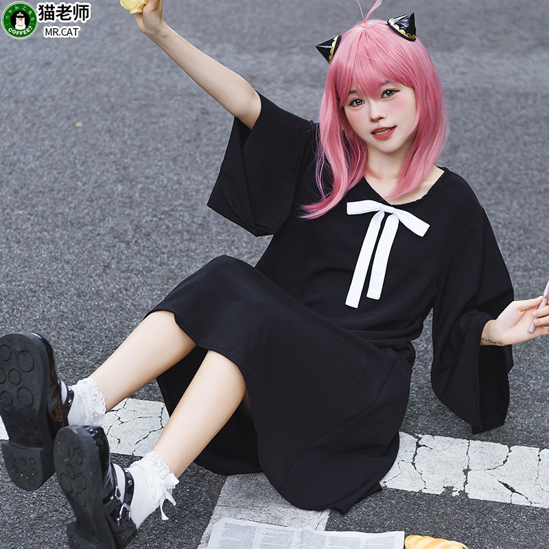 猫老师间谍过家家阿尼亚福杰cosplay假发二次元粉色假毛道具短发